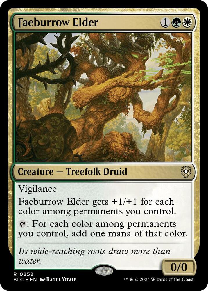 Faeburrow Elder 252 card from Commander: Bloomburrow