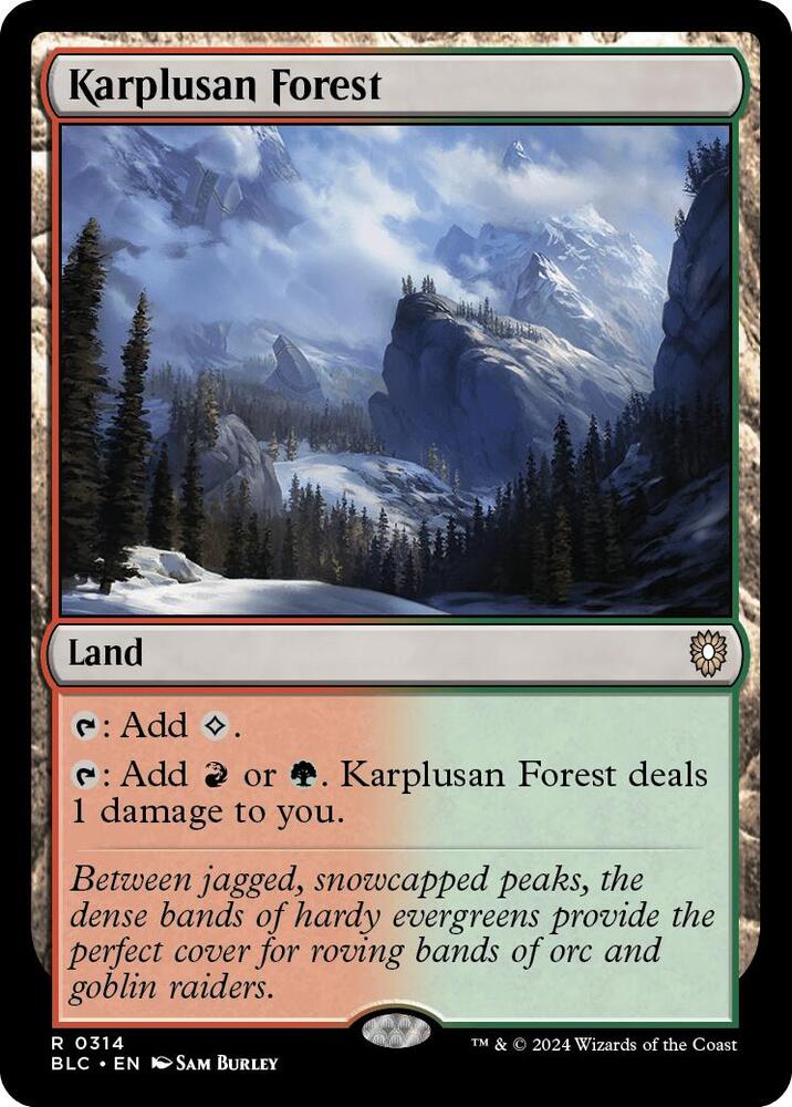 Karplusan Forest 314 card from Commander: Bloomburrow