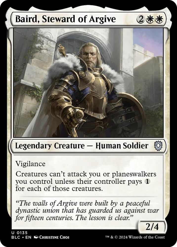 Baird, Steward of Argive 135 card from Commander: Bloomburrow