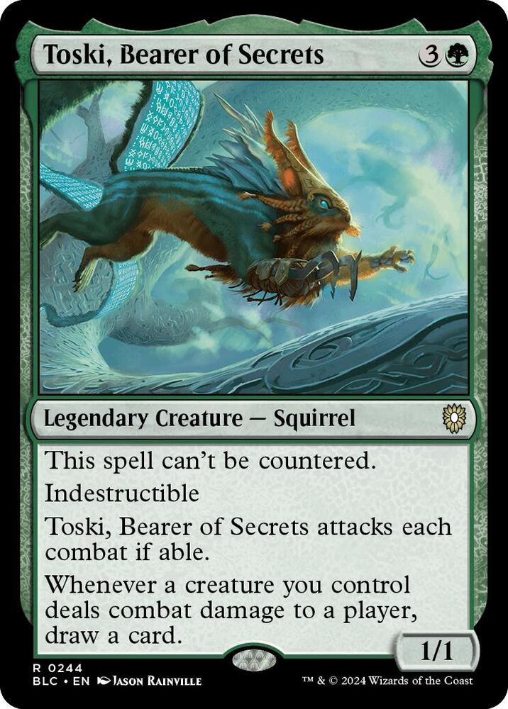 Toski, Bearer of Secrets 244 card from Commander: Bloomburrow