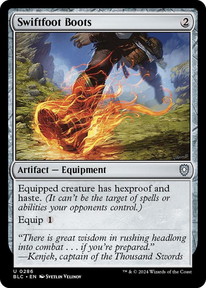 Swiftfoot Boots 286 card from Commander: Bloomburrow