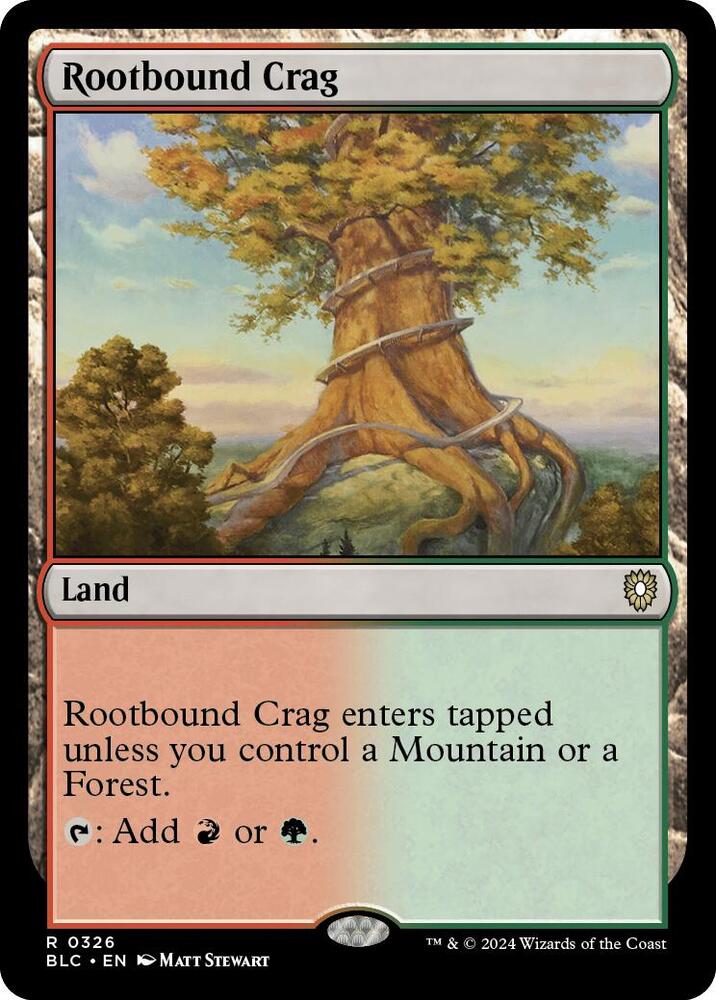 Rootbound Crag 326 card from Commander: Bloomburrow