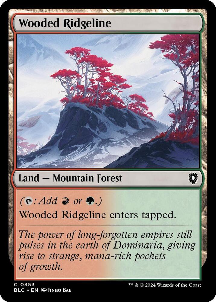 Wooded Ridgeline 353 card from Commander: Bloomburrow