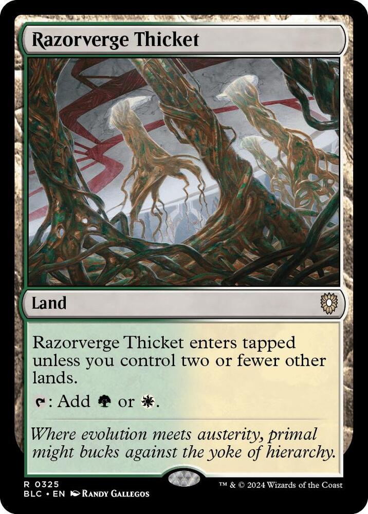 Razorverge Thicket 325 card from Commander: Bloomburrow
