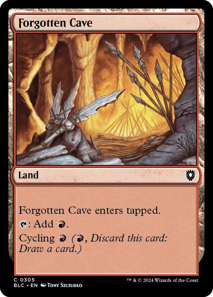 Forgotten Cave 305 card from Commander: Bloomburrow