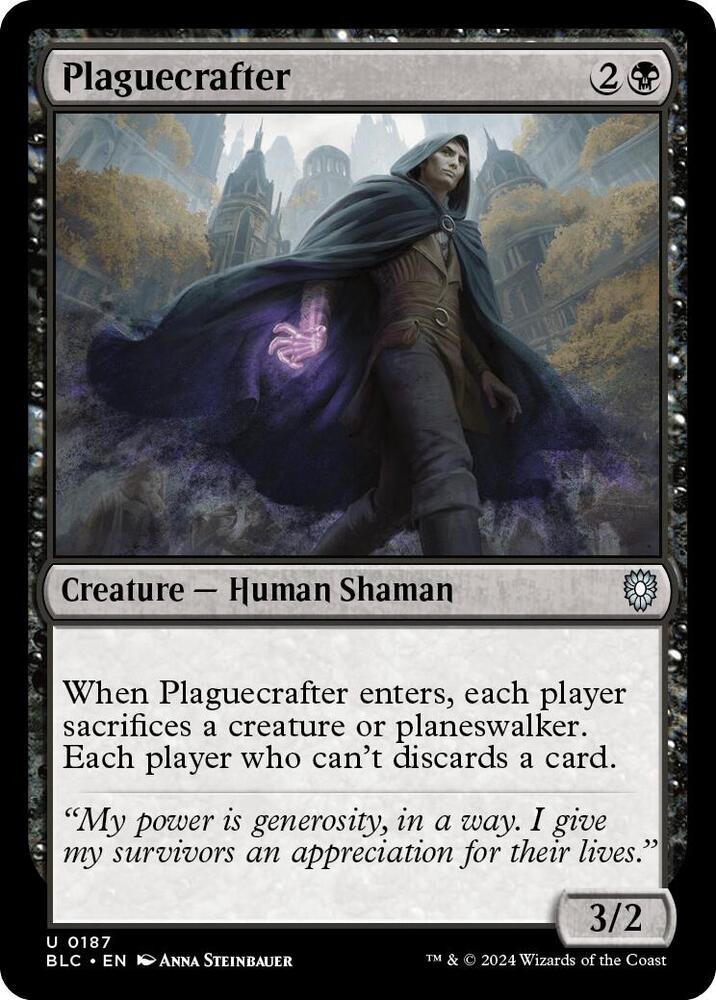 Plaguecrafter 187 card from Commander: Bloomburrow