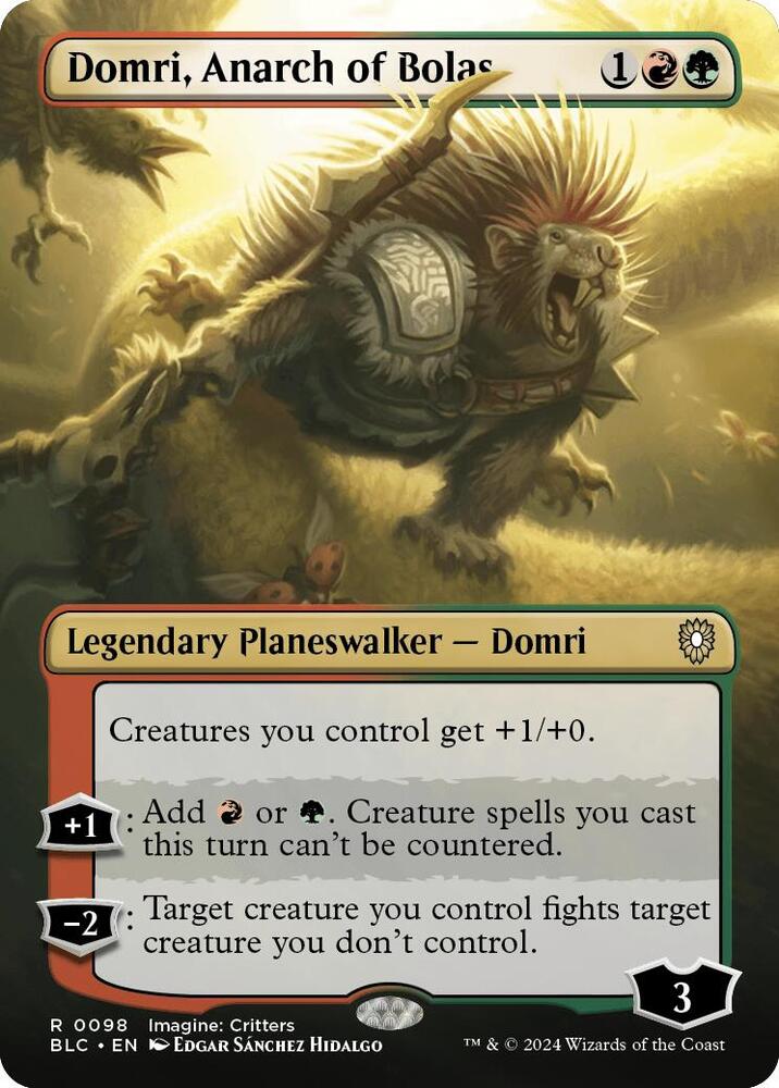 Domri, Anarch of Bolas (Borderless) 98 card from Commander: Bloomburrow