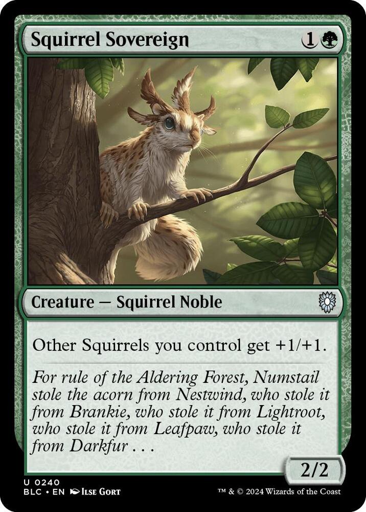 Squirrel Sovereign 240 card from Commander: Bloomburrow