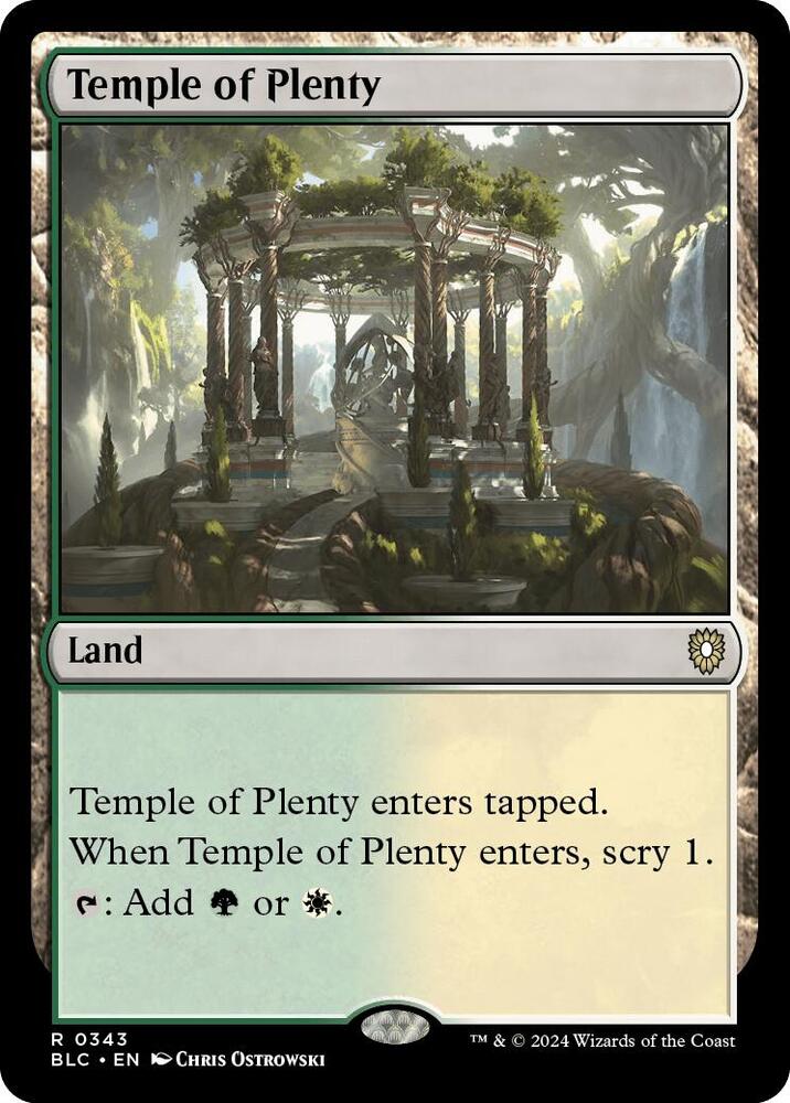 Temple of Plenty 343 card from Commander: Bloomburrow