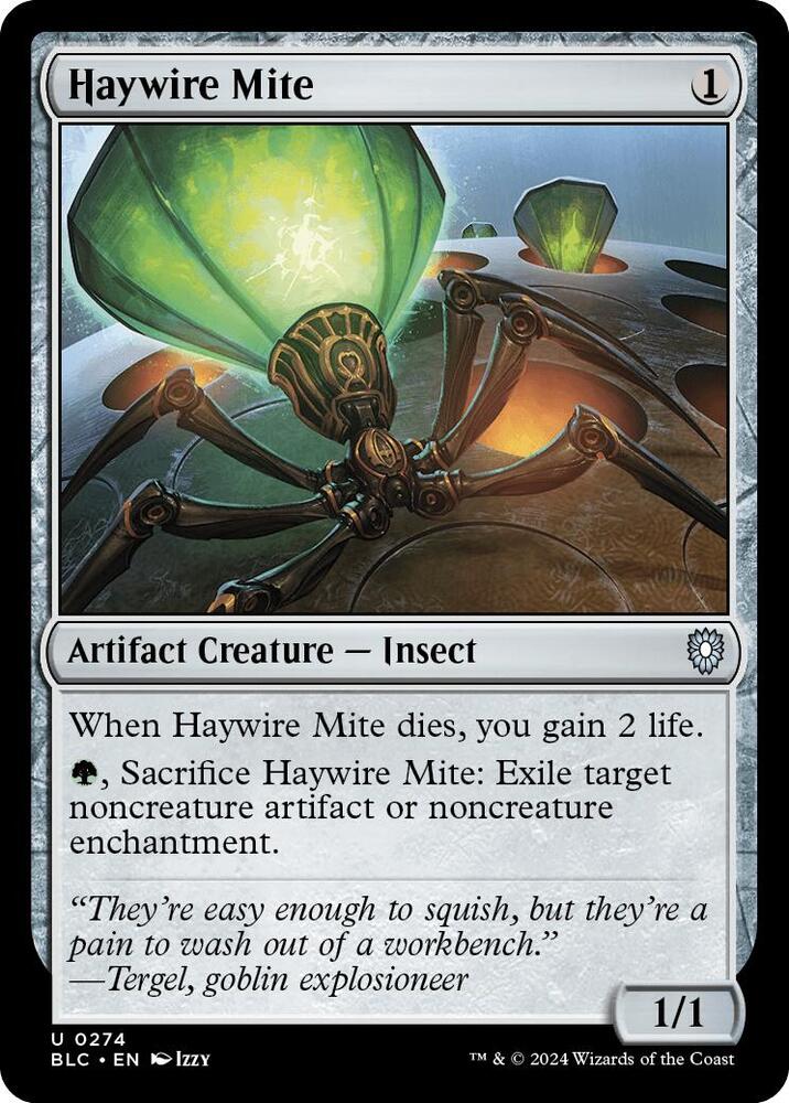 Haywire Mite 274 card from Commander: Bloomburrow