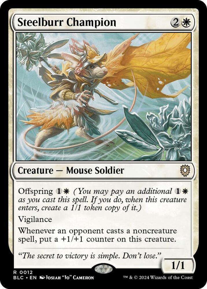Steelburr Champion 12 card from Commander: Bloomburrow