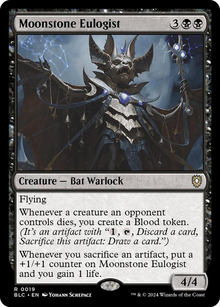 Moonstone Eulogist 19 card from Commander: Bloomburrow