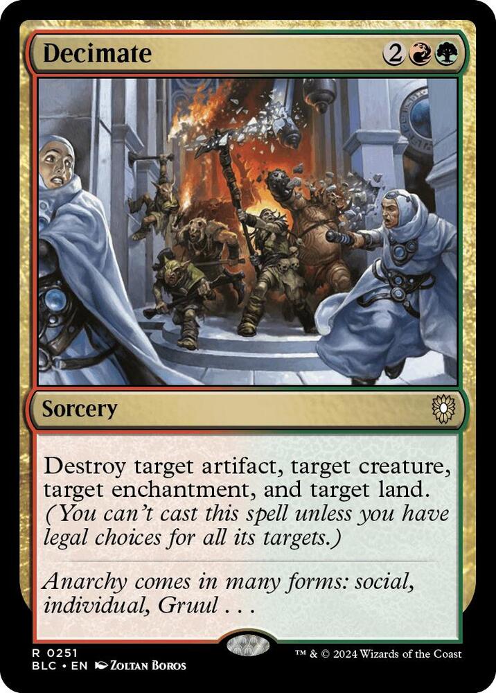Decimate 251 card from Commander: Bloomburrow