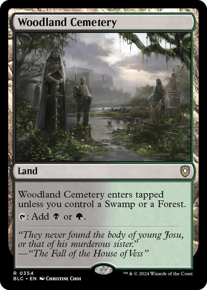 Woodland Cemetery 354 card from Commander: Bloomburrow