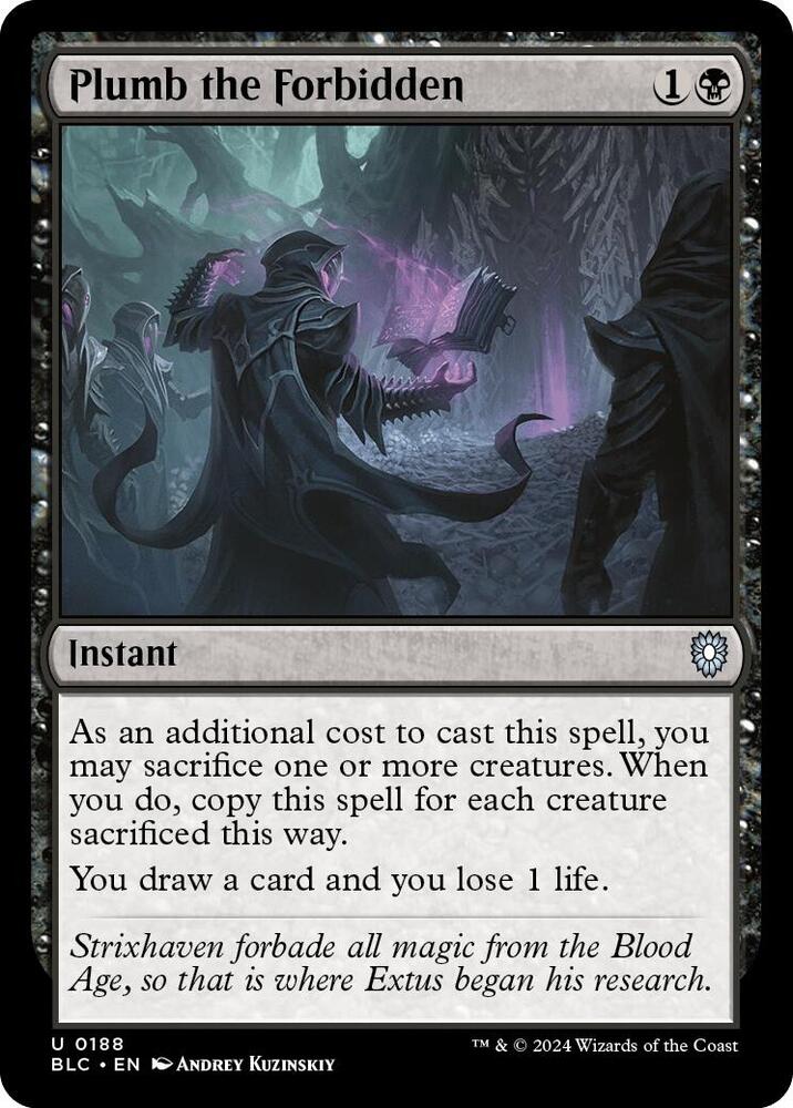 Plumb the Forbidden 188 card from Commander: Bloomburrow