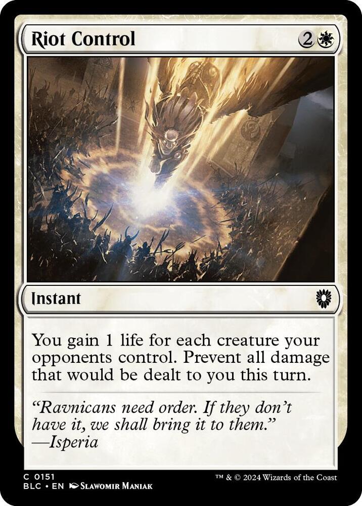 Riot Control 151 card from Commander: Bloomburrow