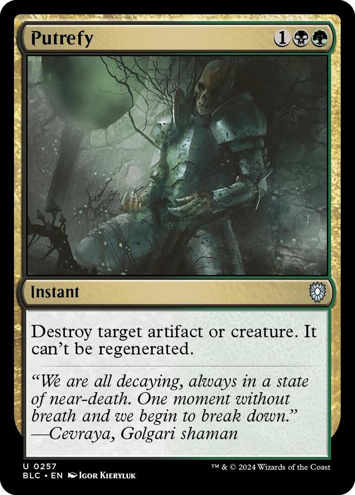 Putrefy 257 card from Commander: Bloomburrow