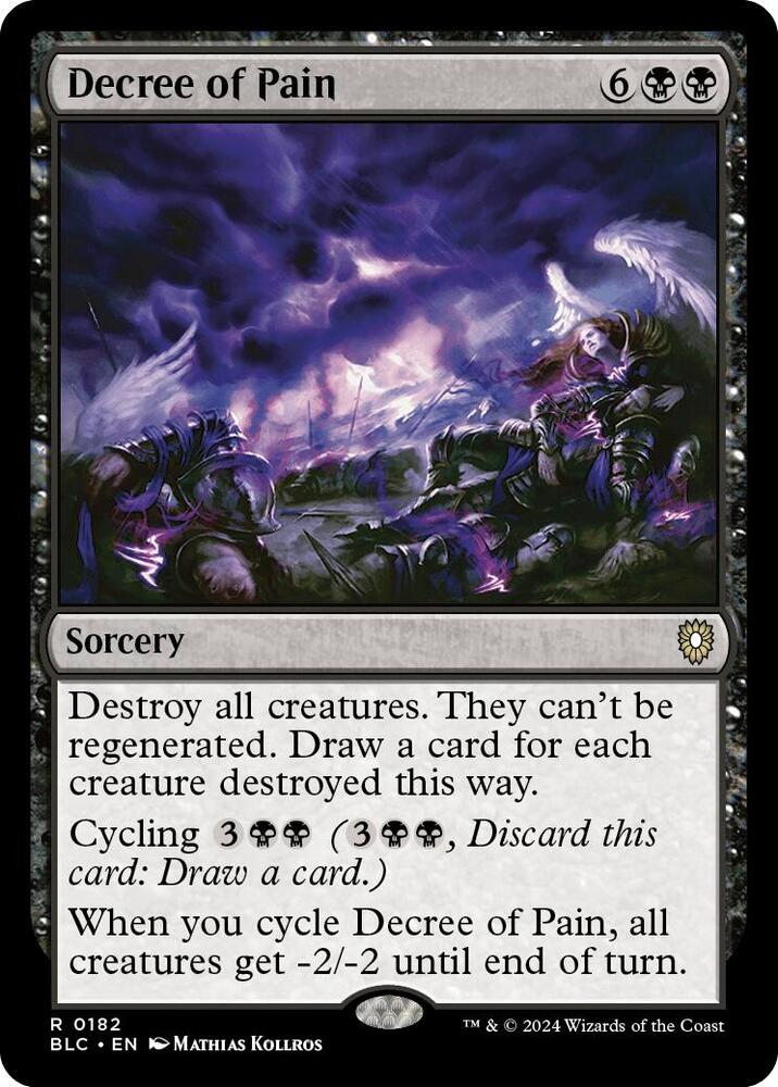 Decree of Pain 182 card from Commander: Bloomburrow