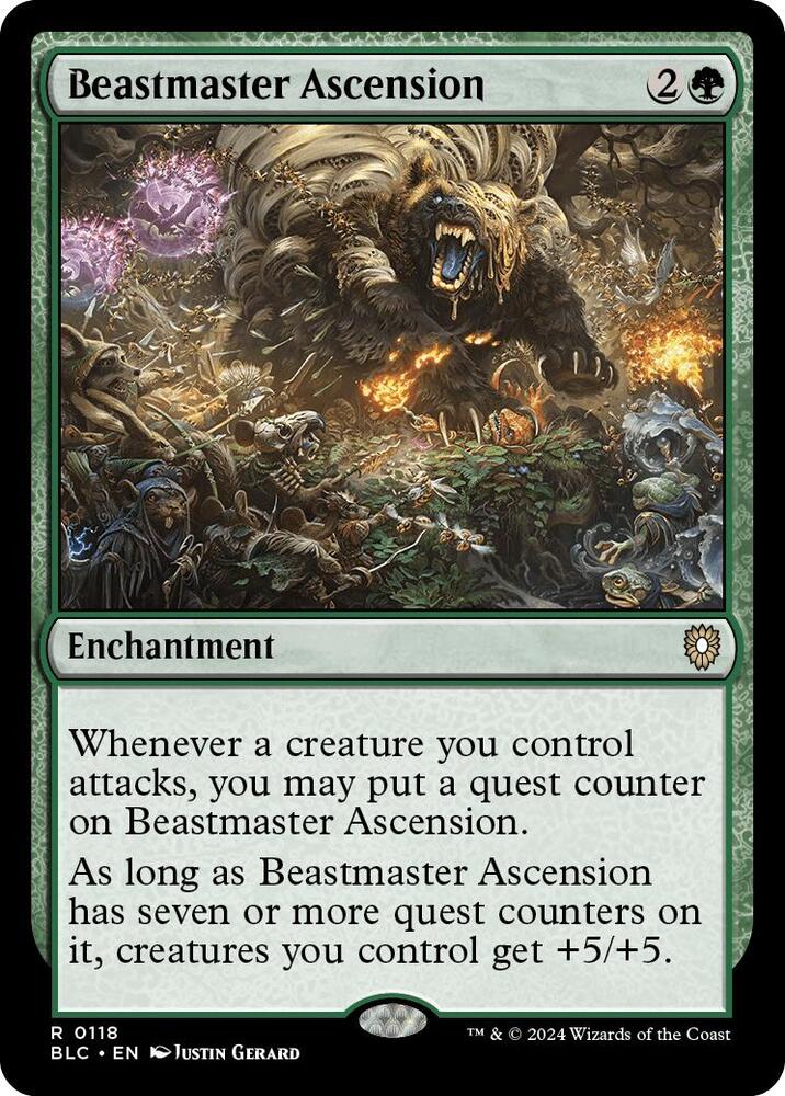 Beastmaster Ascension 118 card from Commander: Bloomburrow