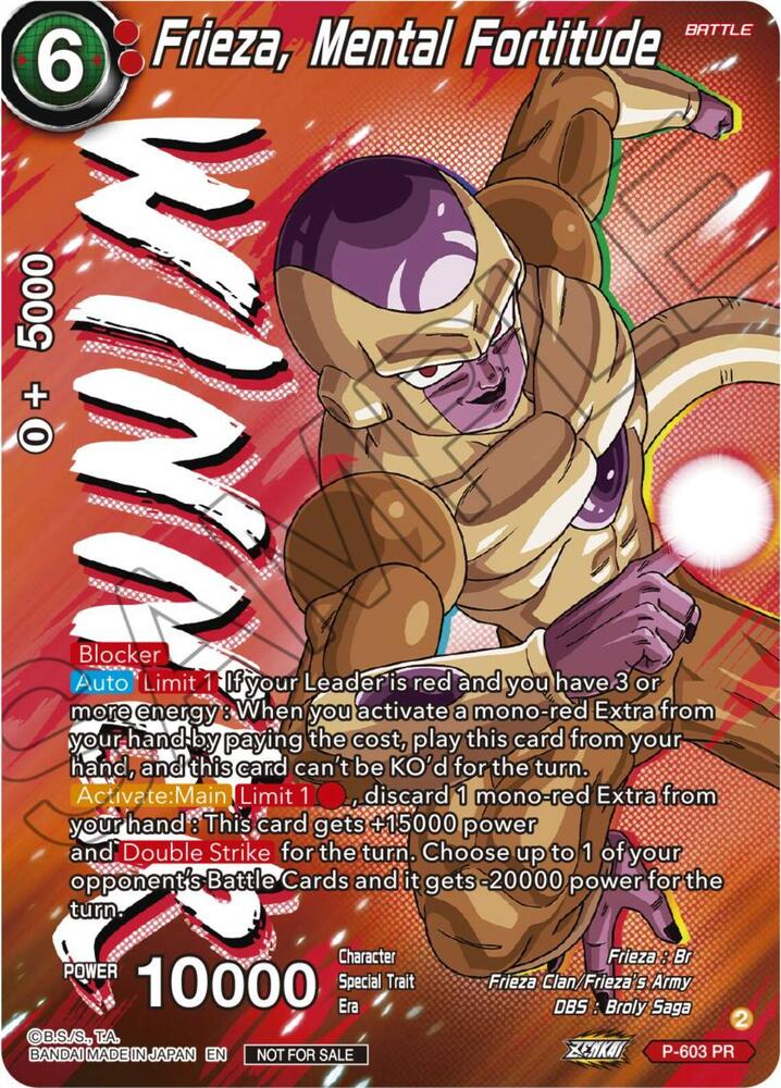 Frieza, Mental Fortitude (Zenkai Series Tournament Pack Vol.8) (Winner) P-603 card from Tournament Promotion Cards