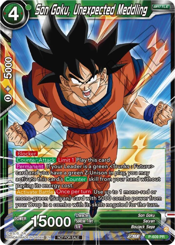 Son Goku, Unexpected Meddling (Zenkai Series Tournament Pack Vol.8) P-609 card from Tournament Promotion Cards