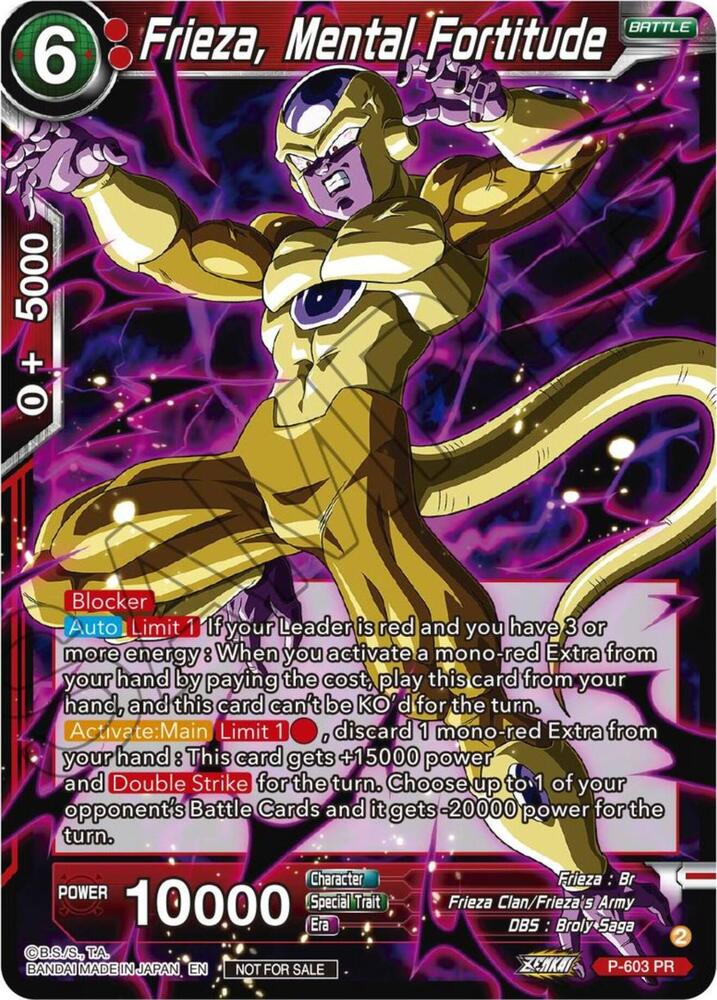 Frieza, Mental Fortitude (Zenkai Series Tournament Pack Vol.8) P-603 card from Tournament Promotion Cards
