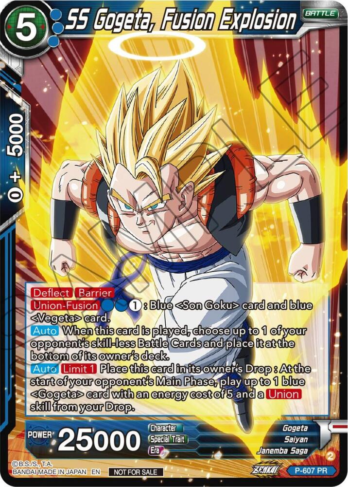 SS Gogeta, Fusion Explosion (Zenkai Series Tournament Pack Vol.8) P-607 card from Tournament Promotion Cards