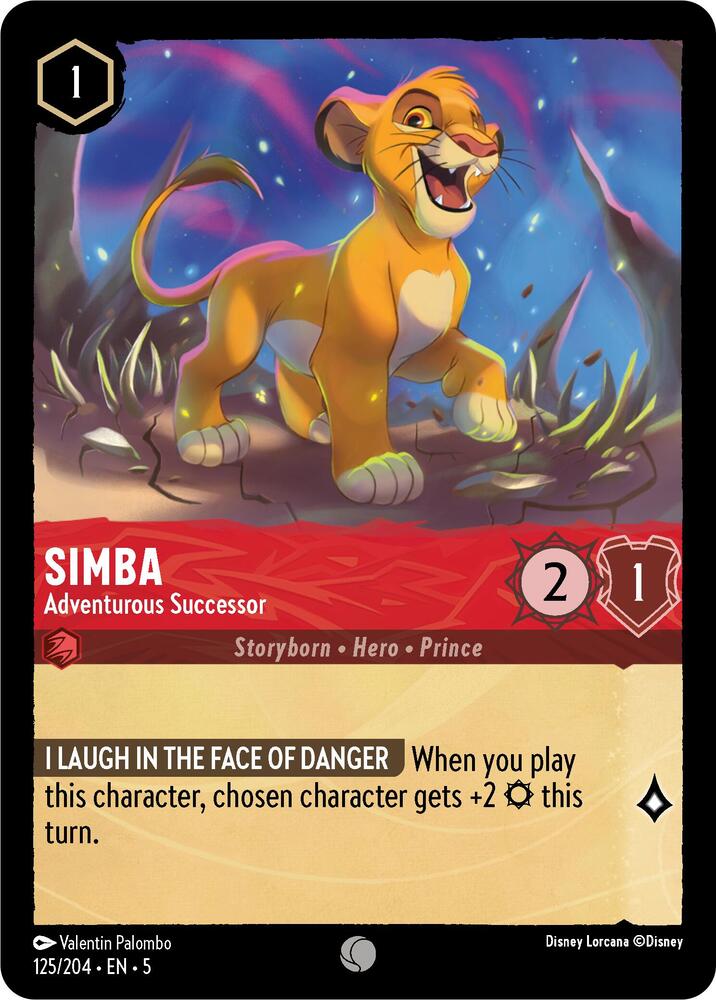 Simba - Adventurous Successor 125/204 card from Shimmering Skies