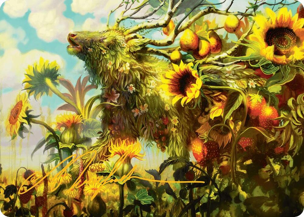 Beza, the Bounding Spring Art Card (Gold-Stamped Signature) 1 card from Art Series: Bloomburrow