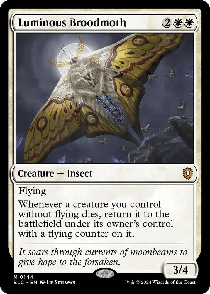 Luminous Broodmoth 144 card from Commander: Bloomburrow