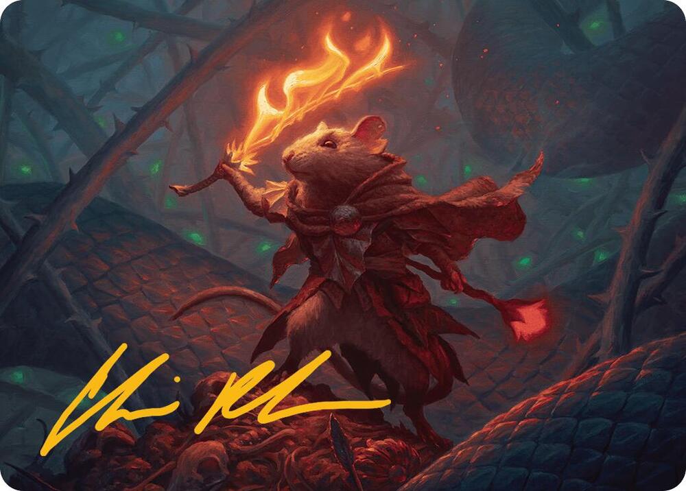 Emberheart Challenger Art Card (Gold-Stamped Signature) 19 card from Art Series: Bloomburrow
