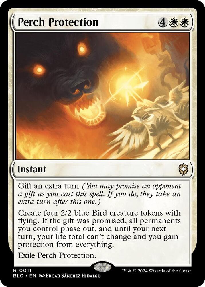 Perch Protection 11 card from Commander: Bloomburrow