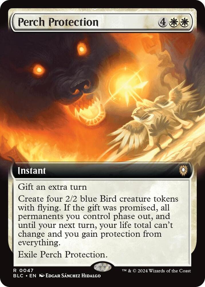 Perch Protection (Extended Art) 47 card from Commander: Bloomburrow