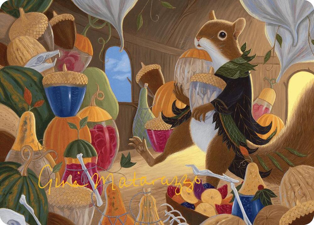 Stocking the Pantry Art Card (Gold-Stamped Signature) 24 card from Art Series: Bloomburrow