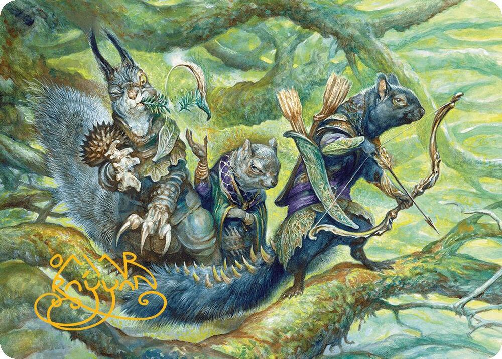 The Odd Acorn Gang Art Card (Gold-Stamped Signature) 32 card from Art Series: Bloomburrow