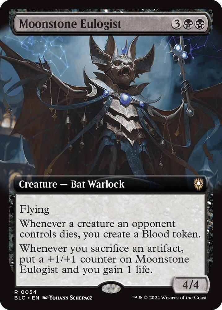 Moonstone Eulogist (Extended Art) 54 card from Commander: Bloomburrow
