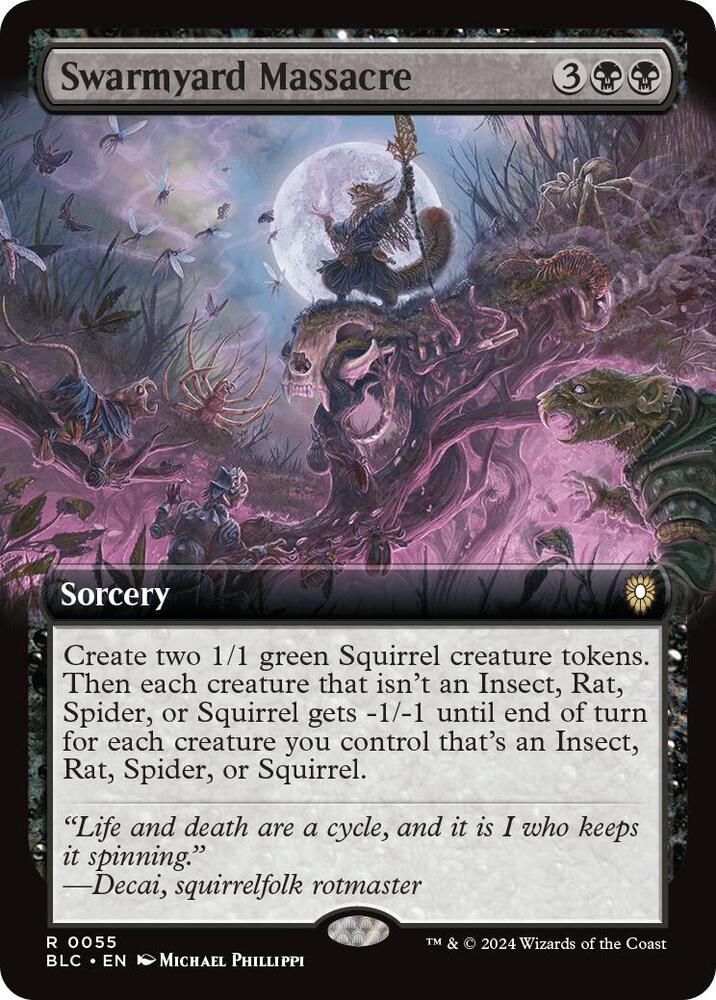 Swarmyard Massacre (Extended Art) 55 card from Commander: Bloomburrow