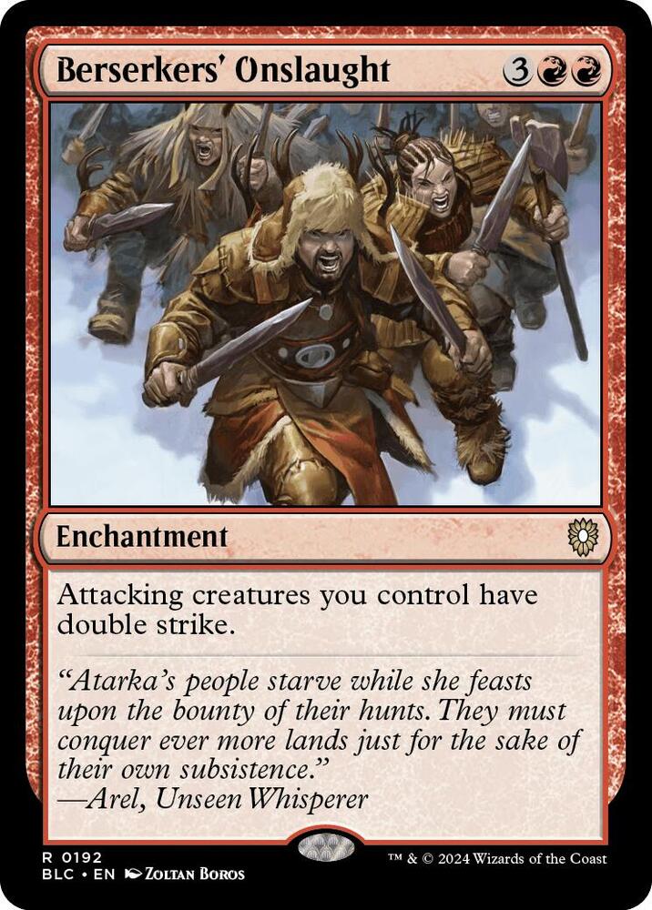 Berserkers' Onslaught 192 card from Commander: Bloomburrow