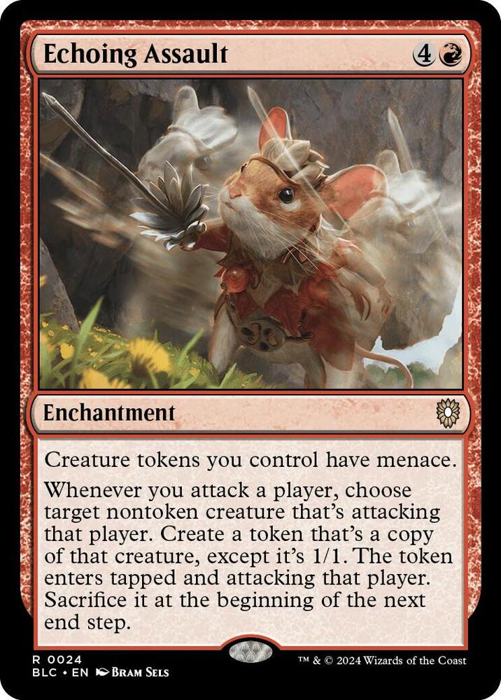 Echoing Assault 24 card from Commander: Bloomburrow