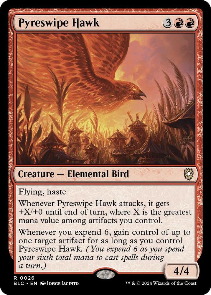 Pyreswipe Hawk 26 card from Commander: Bloomburrow