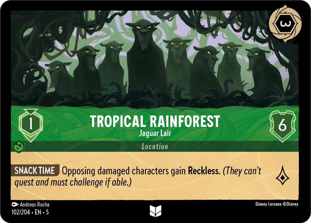 Tropical Rainforest - Jaguar Lair 102/204 card from Shimmering Skies