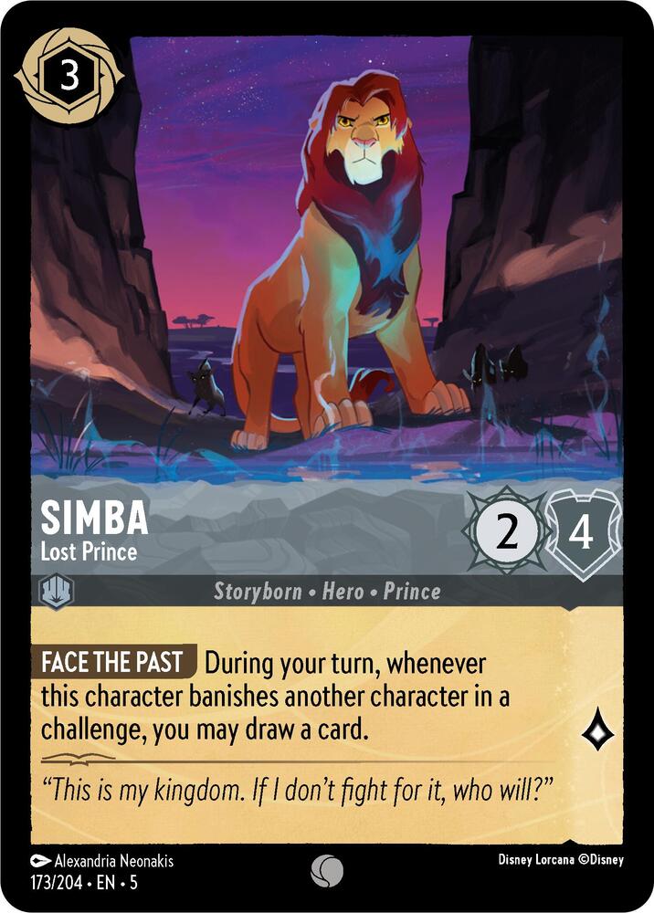 Simba - Lost Prince 173/204 card from Shimmering Skies