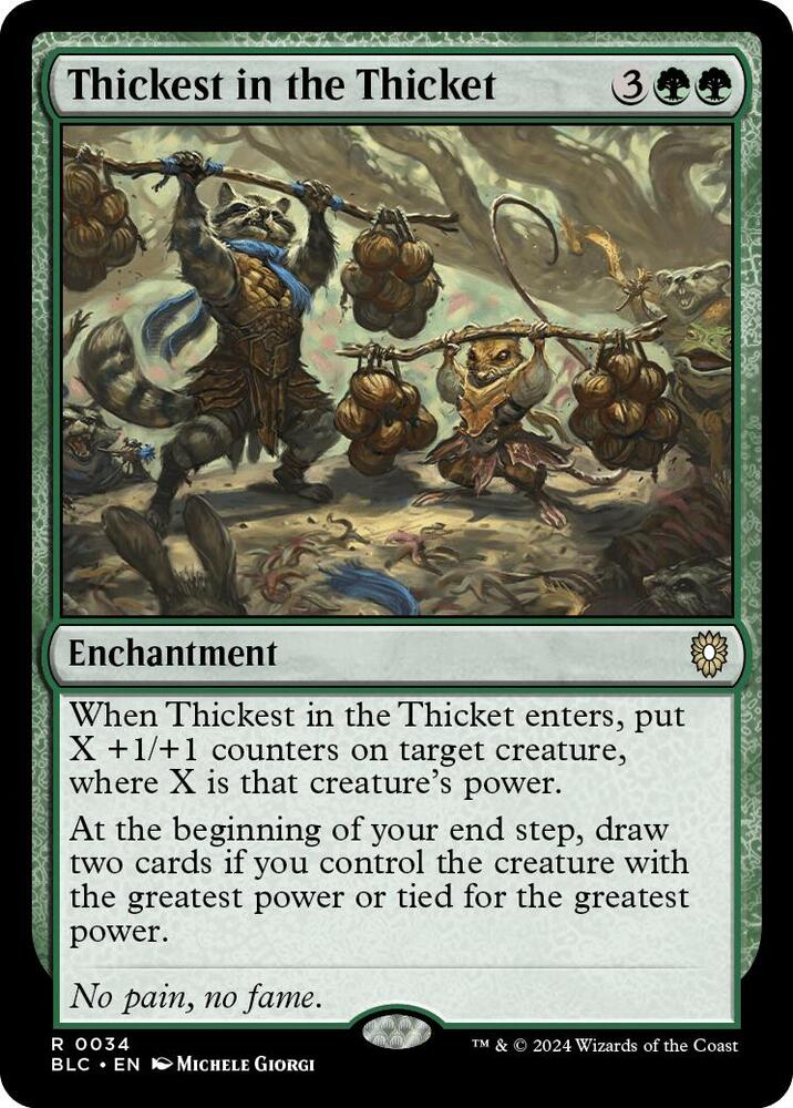 Thickest in the Thicket 34 card from Commander: Bloomburrow