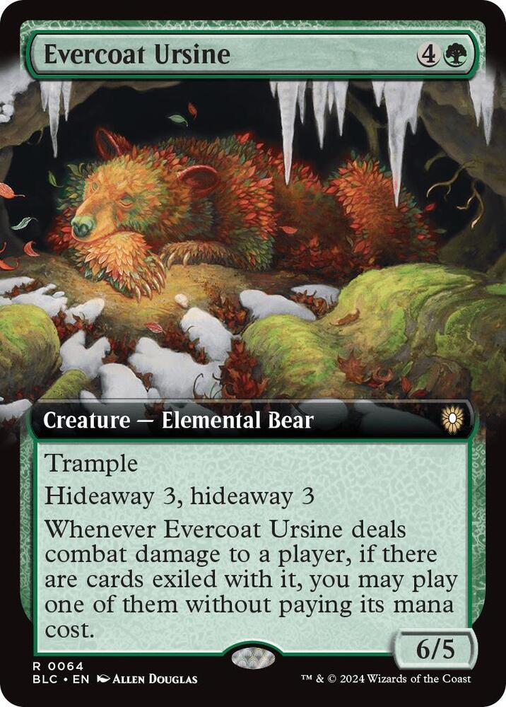 Evercoat Ursine (Extended Art) 64 card from Commander: Bloomburrow
