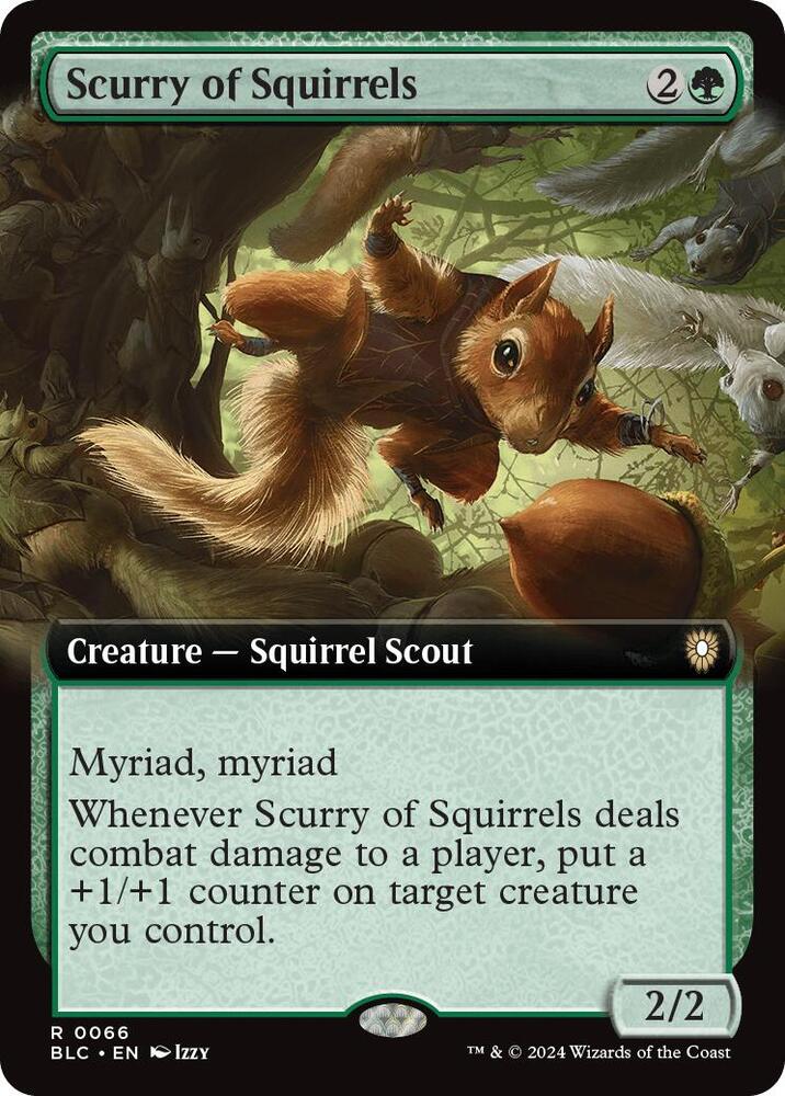 Scurry of Squirrels (Extended Art) 66 card from Commander: Bloomburrow