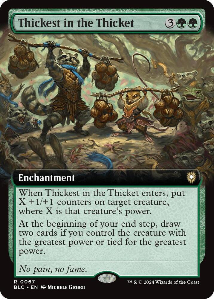 Thickest in the Thicket (Extended Art) 67 card from Commander: Bloomburrow