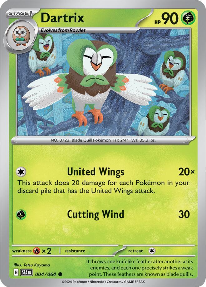 Dartrix 004/064 card from SV: Shrouded Fable
