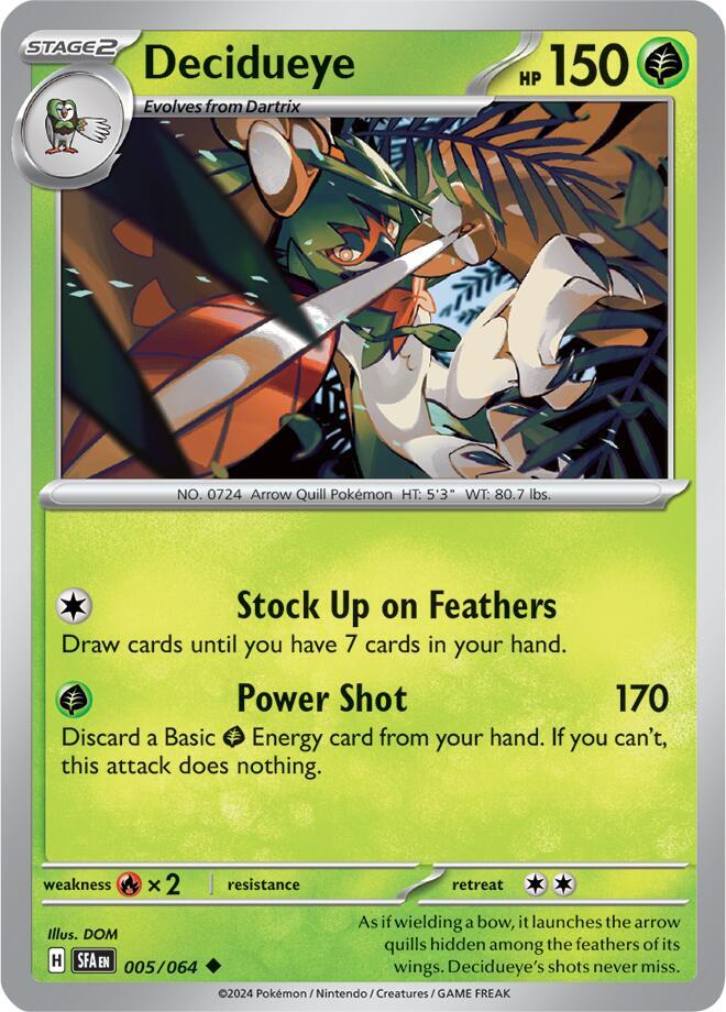 Decidueye 005/064 card from SV: Shrouded Fable