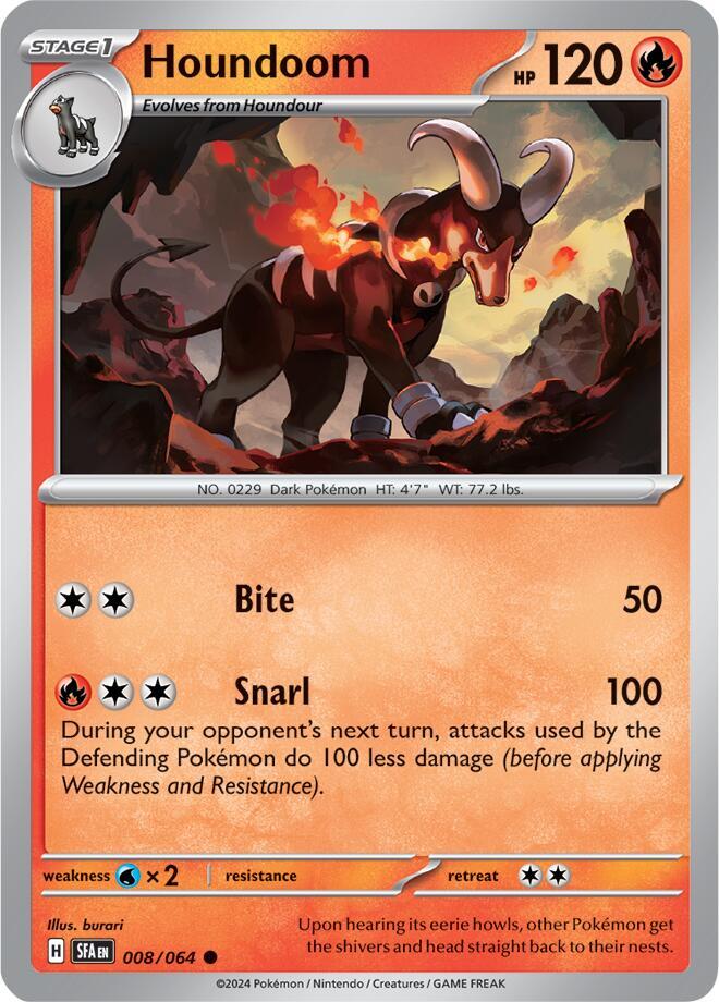 Houndoom 008/064 card from SV: Shrouded Fable