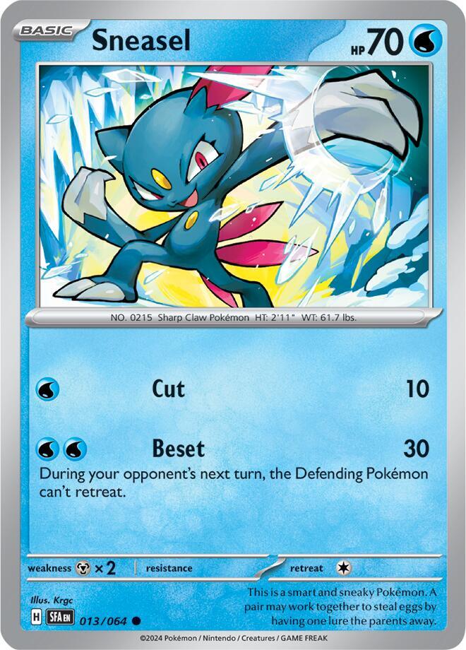 Sneasel 013/064 card from SV: Shrouded Fable